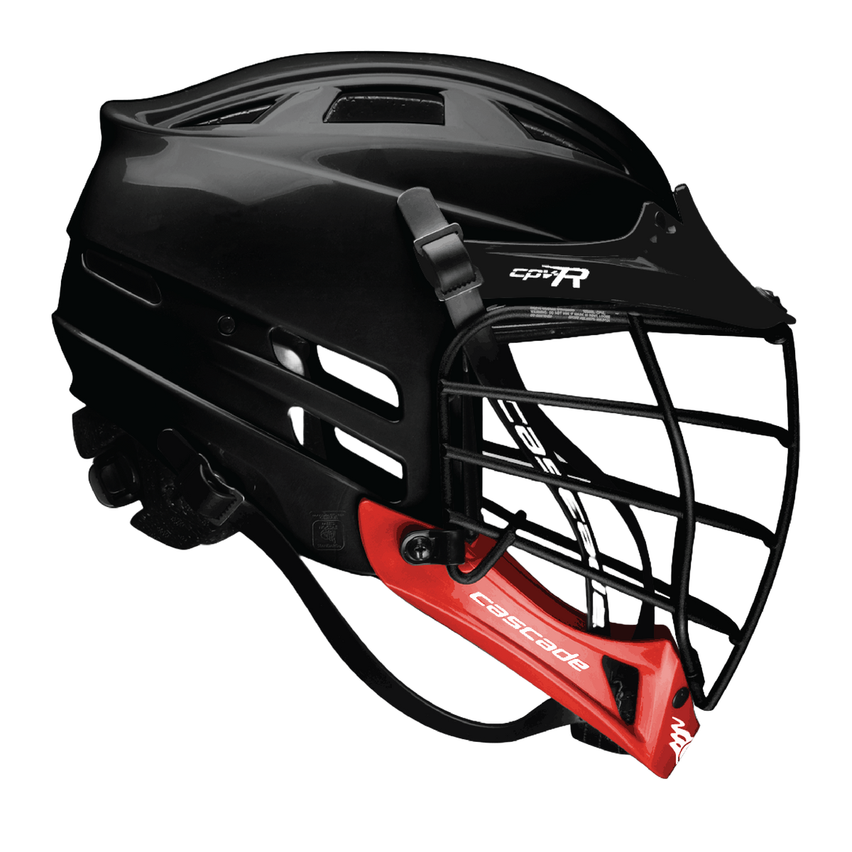 Cascade CPV-R Lacrosse Helmet Black Black Red Black – Sling It