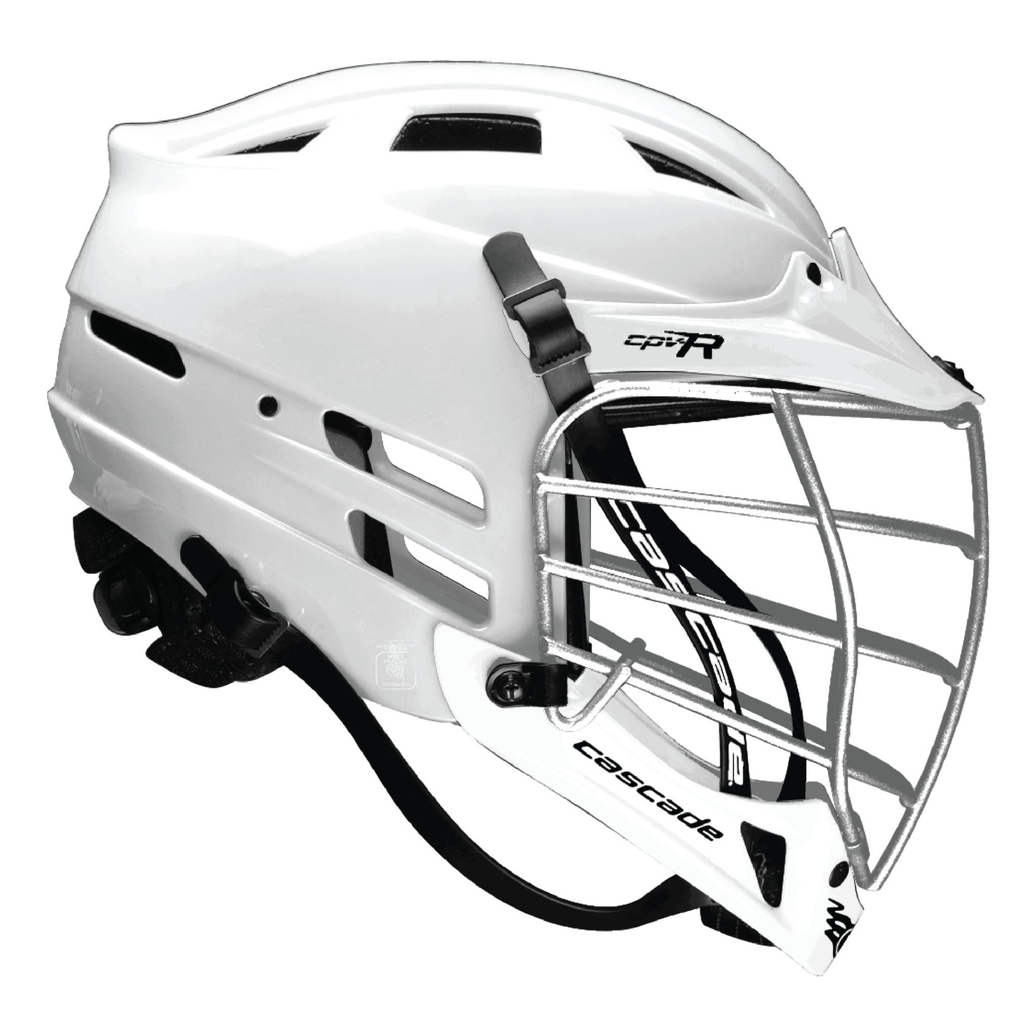 Cascade CPV-R Lacrosse Helmet White Side View