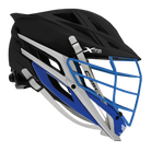 Cascade XRS Pro Lacrosse Helmet Chrome Royal Matte Black Royal White Quick Clip