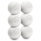 Six white lacrosse balls with 'UNION' branding on a white background