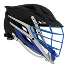 Cascade XRS Pro Lacrosse Helmet Chrome Royal Matte Black Royal White Snap Buckle
