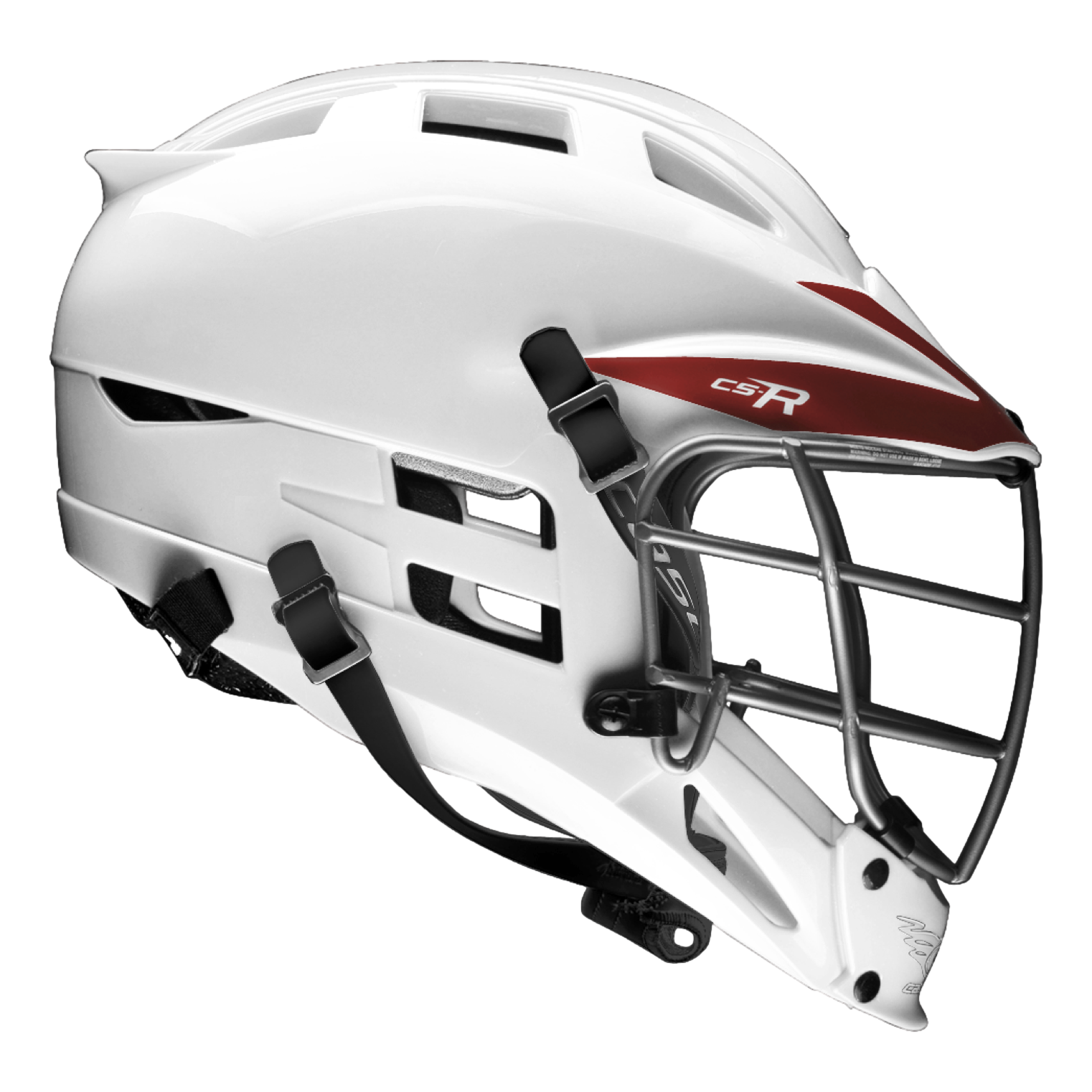 CS-R Helmet Silver Maroon White Black