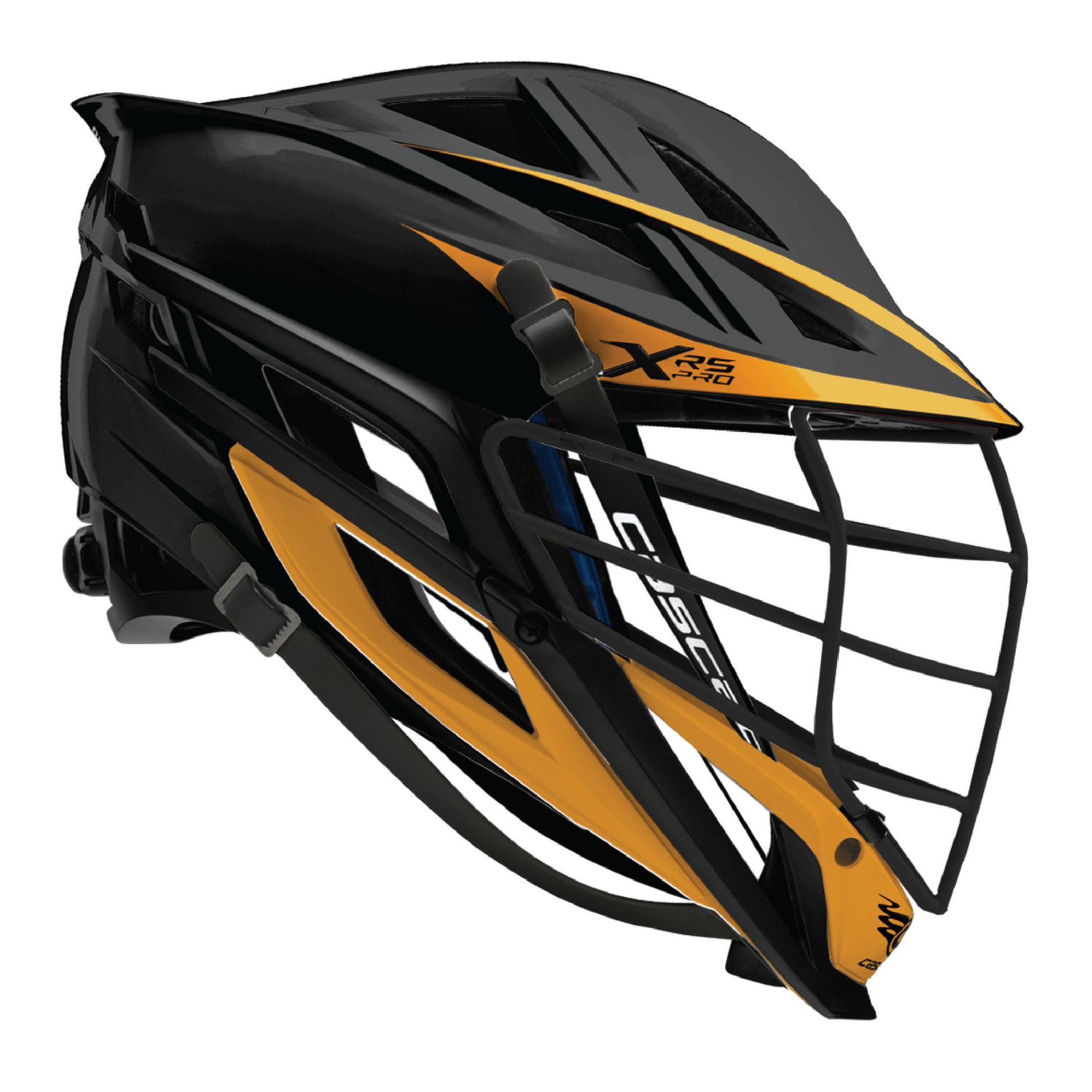 Cascade XRS Pro Lacrosse Helmet Black Athletic Gold – Sling It