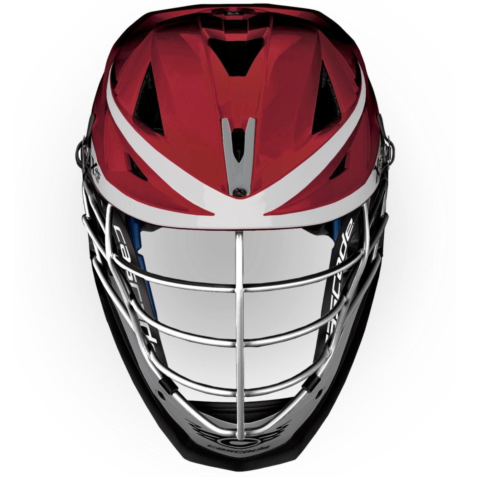 Cascade XRS Pro Lacrosse Helmet Chrome Silver Maroon Black – Sling